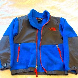 The North Face royal blue /gray/orange lined polartec coat- boys xs/6